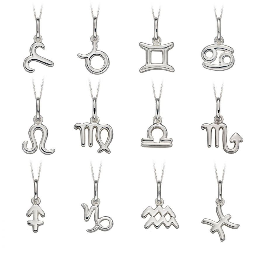Silver Zodiac Sign Pendant and Chain