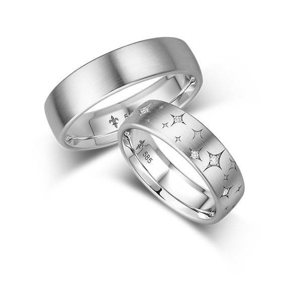 Ladies and gents wedding rings discount