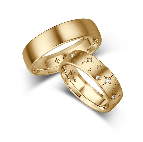 Star Ladies and Gents Set Wedding Bands barnardsjewellers